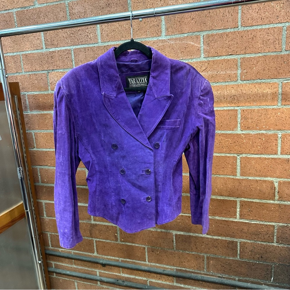 90s Tarazzia Cropped Leather Jacket